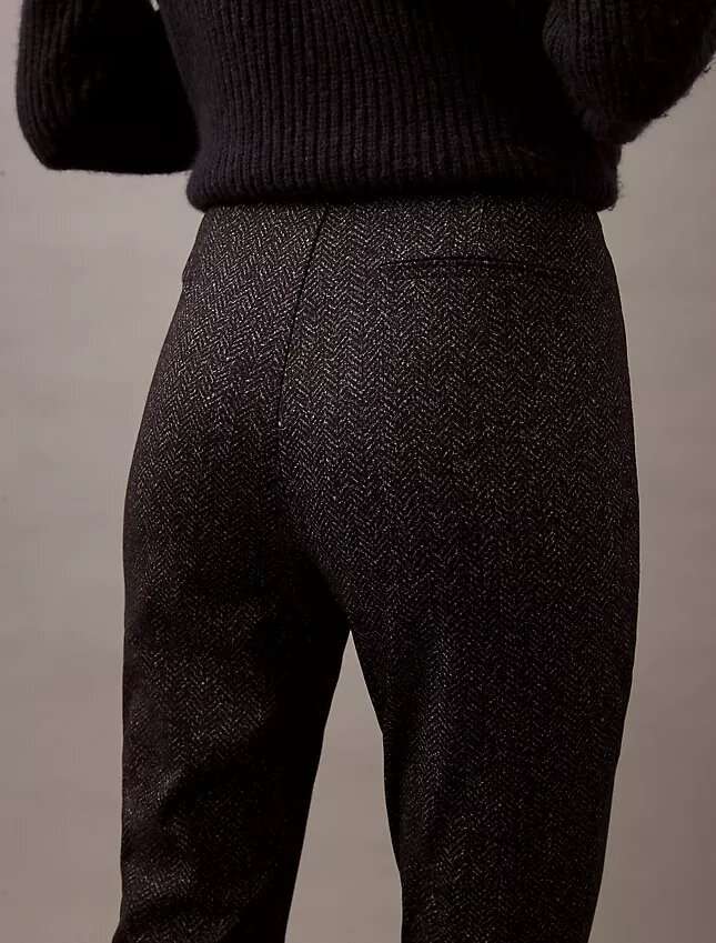 Ponte Herringbone Print Skinny Fit Pants Ponte Herringbone Print Skinny Fit Pants