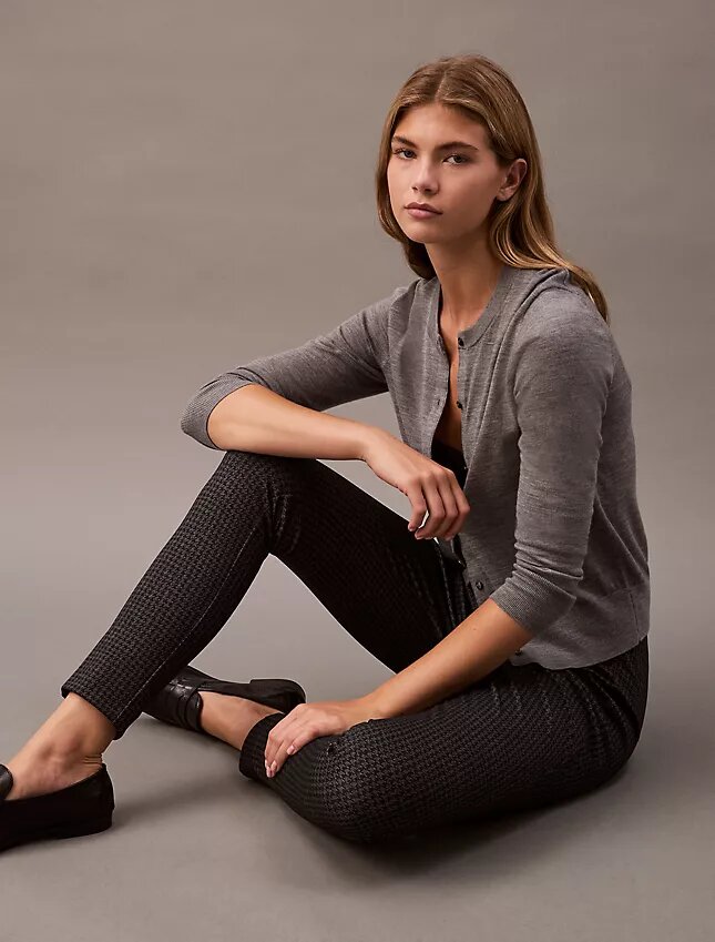 Ponte Houndstooth Print Skinny Pants Ponte Houndstooth Print Skinny Pants