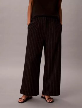 Ponte Stripe Wide Leg Pants