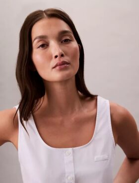 Poplin Button-Down Top