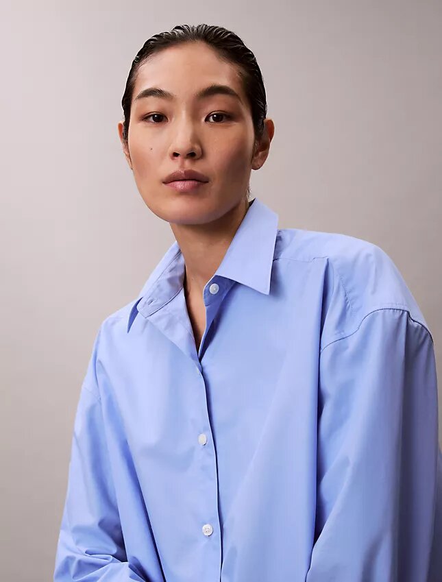 Poplin Cropped Relaxed Button-Down Shirt Poplin Cropped Relaxed Button-Down Shirt