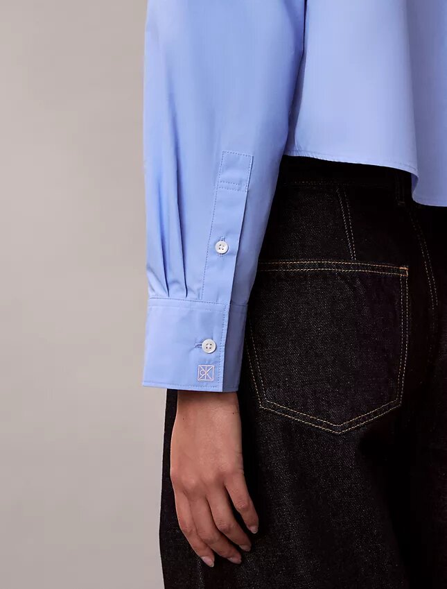 Poplin Cropped Relaxed Button-Down Shirt Poplin Cropped Relaxed Button-Down Shirt