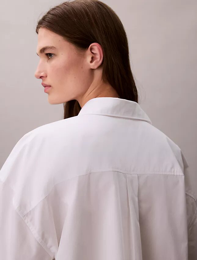Poplin Cropped Relaxed Button-Down Shirt Poplin Cropped Relaxed Button-Down Shirt