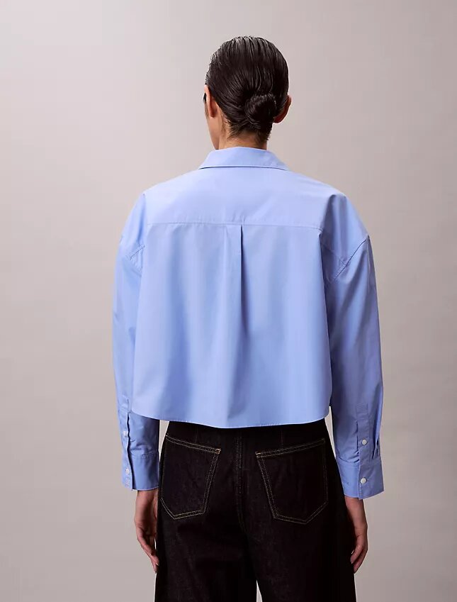 Poplin Cropped Relaxed Button-Down Shirt Poplin Cropped Relaxed Button-Down Shirt