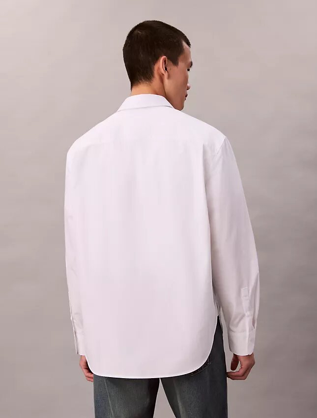 Poplin Logo Graphic Relaxed Button-Down Shirt Poplin Logo Graphic Relaxed Button-Down Shirt
