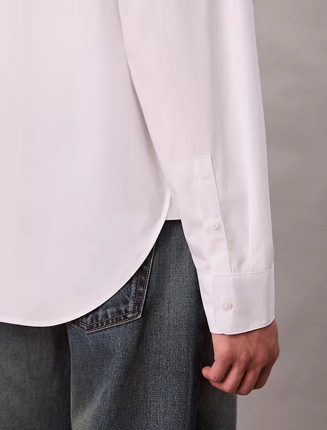 Poplin Logo Graphic Relaxed Button-Down Shirt Poplin Logo Graphic Relaxed Button-Down Shirt