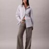 Poplin Striped Relaxed Button-Down Shirt
