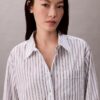 Poplin Striped Relaxed Button-Down Shirt
