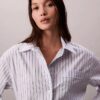 Poplin Striped Relaxed Button-Down Shirt