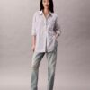 Poplin Striped Relaxed Button-Down Shirt