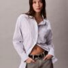 Poplin Striped Relaxed Button-Down Shirt