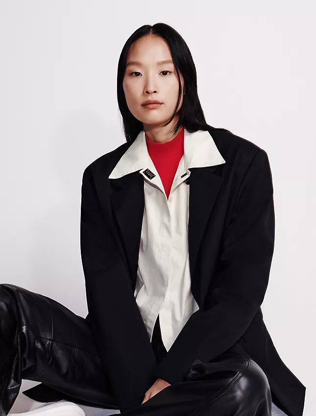 Poplin Woven Cropped Button-Down Shirt Poplin Woven Cropped Button-Down Shirt