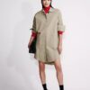 Poplin Woven Mini Shirt Dress