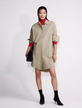 Poplin Woven Mini Shirt Dress