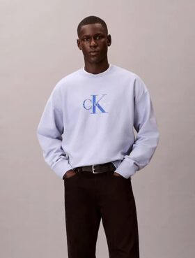 Premium Terry Monogram Logo Relaxed Sweatshirt