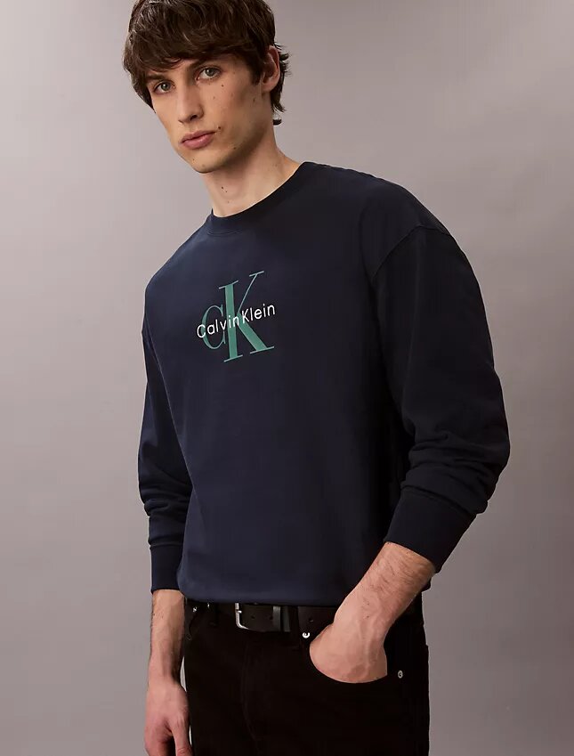 Premium Terry Monogram Logo Relaxed Sweatshirt Premium Terry Monogram Logo Relaxed Sweatshirt