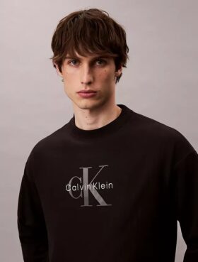Premium Terry Monogram Logo Relaxed Sweatshirt