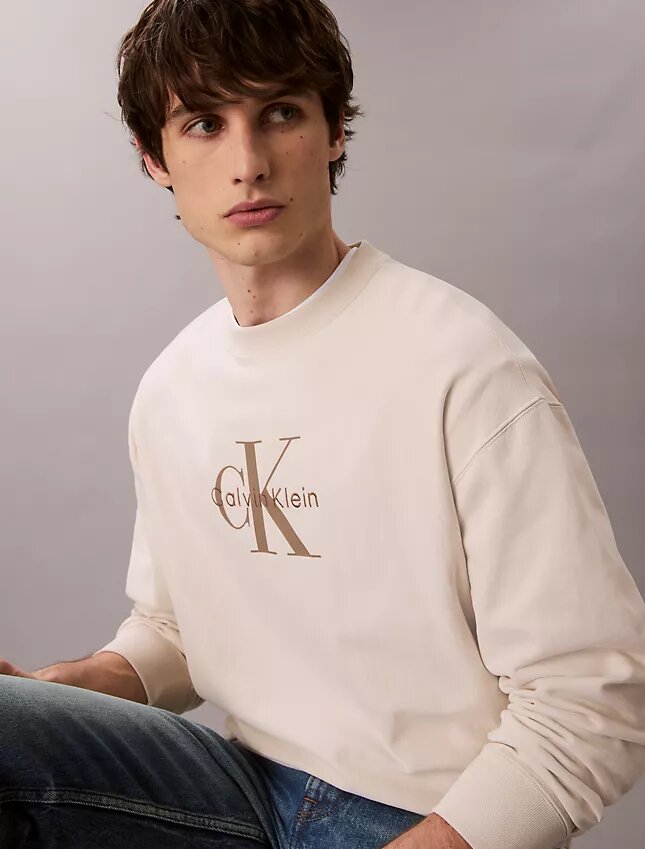 Premium Terry Monogram Logo Relaxed Sweatshirt Premium Terry Monogram Logo Relaxed Sweatshirt
