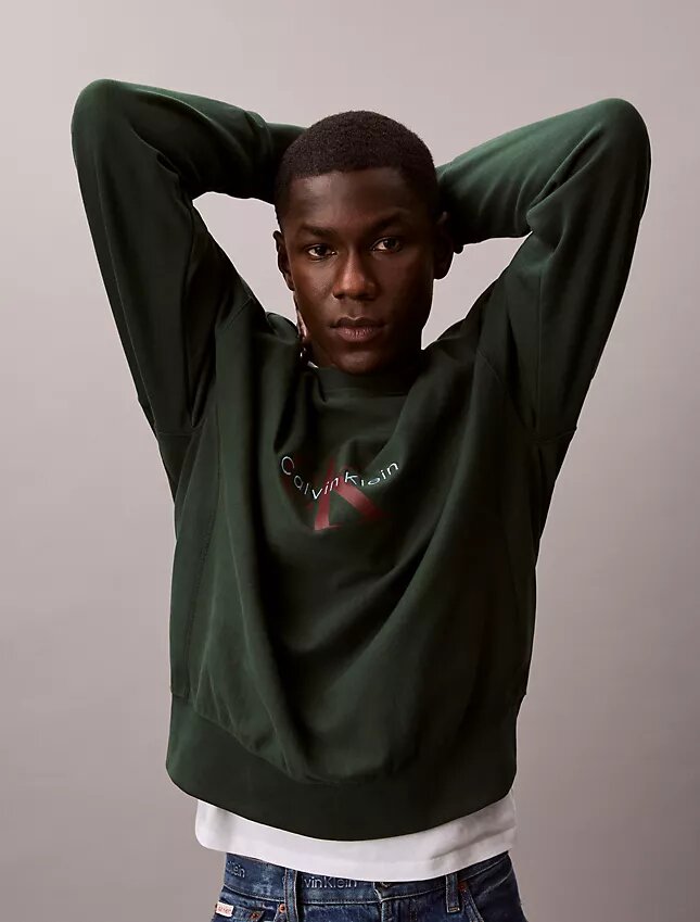 Premium Terry Monogram Logo Relaxed Sweatshirt Premium Terry Monogram Logo Relaxed Sweatshirt