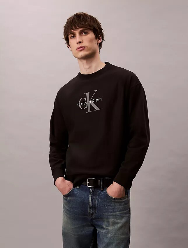 Premium Terry Monogram Logo Relaxed Sweatshirt Premium Terry Monogram Logo Relaxed Sweatshirt
