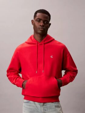 Premium Terry Relaxed Monogram Fleece Hoodie