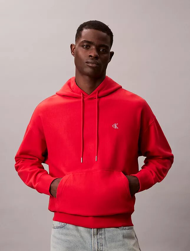 Premium Terry Relaxed Monogram Fleece Hoodie Premium Terry Relaxed Monogram Fleece Hoodie