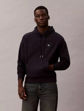 Premium Terry Relaxed Monogram Fleece Hoodie