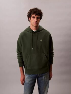 Premium Terry Relaxed Monogram Fleece Hoodie