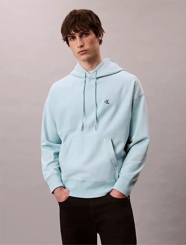 Premium Terry Relaxed Monogram Fleece Hoodie Premium Terry Relaxed Monogram Fleece Hoodie