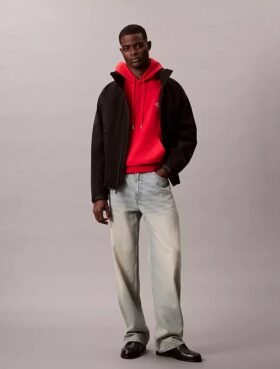 Premium Terry Relaxed Monogram Fleece Hoodie