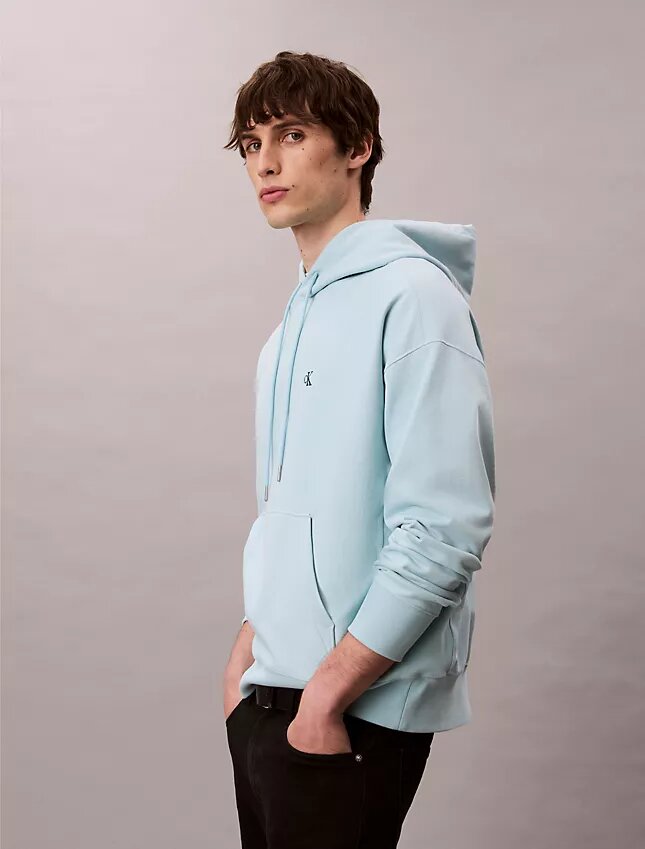 Premium Terry Relaxed Monogram Fleece Hoodie Premium Terry Relaxed Monogram Fleece Hoodie