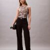 Printed Chiffon Sleeveless Shell Top Printed Chiffon Sleeveless Shell Top