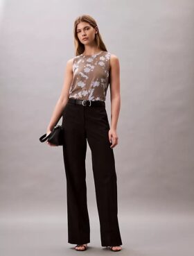 Printed Chiffon Sleeveless Shell Top