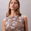 Printed Chiffon Sleeveless Shell Top Printed Chiffon Sleeveless Shell Top