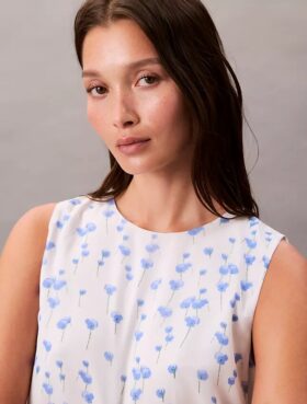 Printed Chiffon Sleeveless Top