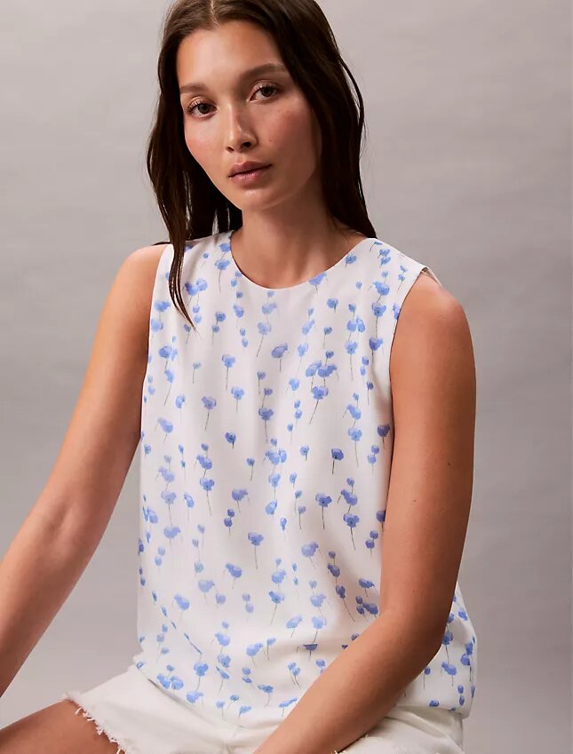 Printed Chiffon Sleeveless Top Printed Chiffon Sleeveless Top
