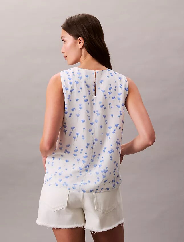 Printed Chiffon Sleeveless Top Printed Chiffon Sleeveless Top