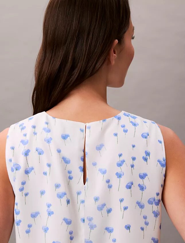 Printed Chiffon Sleeveless Top Printed Chiffon Sleeveless Top