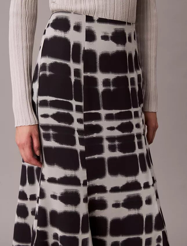 Printed Flared Midi Skirt Printed Flared Midi Skirt