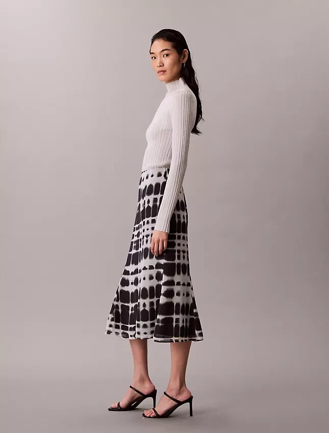 Printed Flared Midi Skirt Printed Flared Midi Skirt