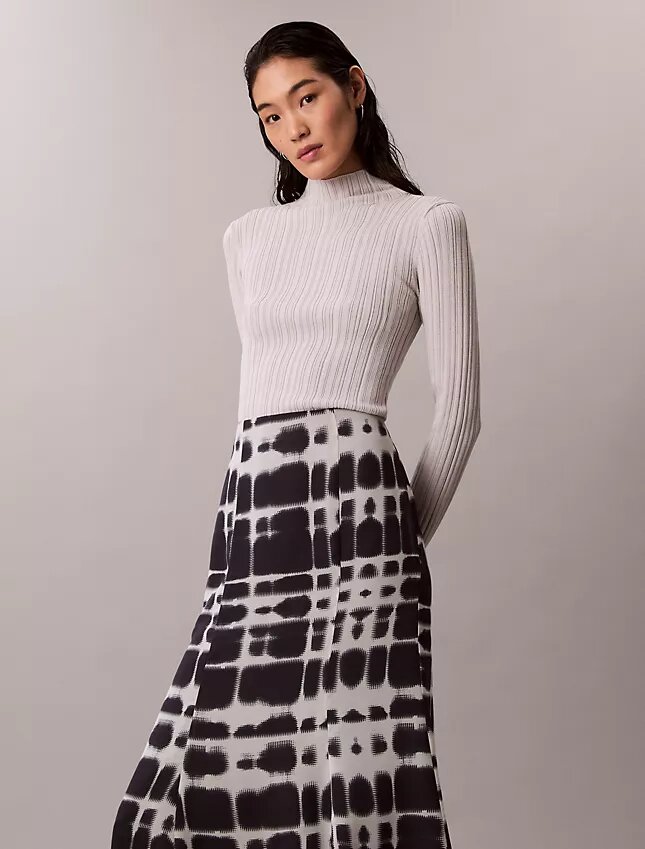 Printed Flared Midi Skirt Printed Flared Midi Skirt