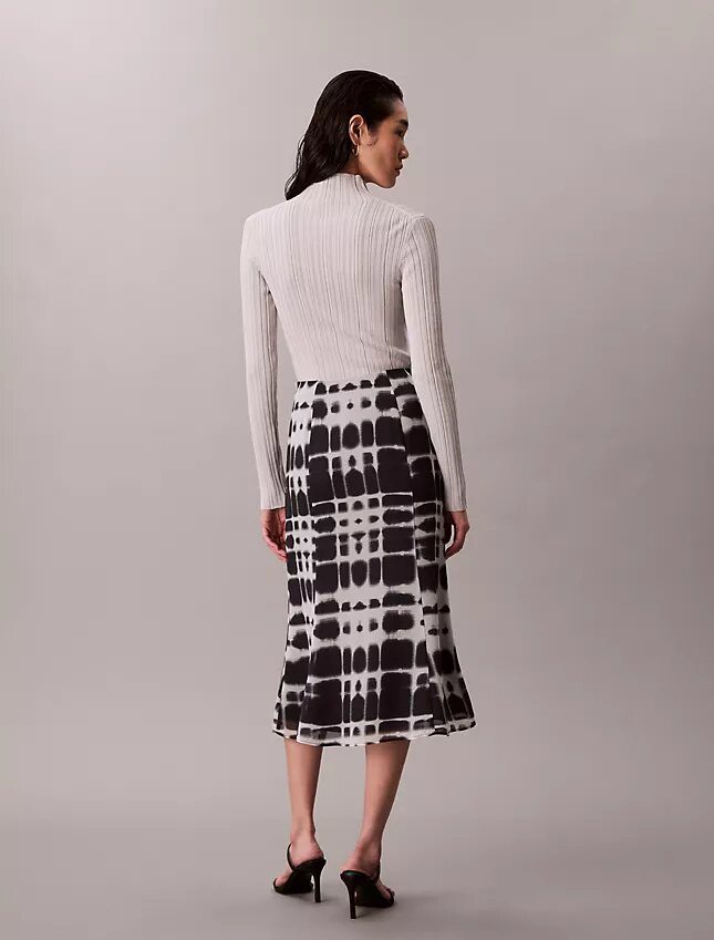 Printed Flared Midi Skirt Printed Flared Midi Skirt