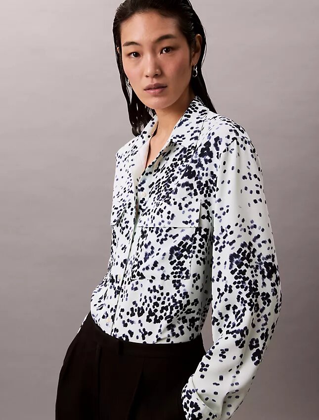 Printed Relaxed Utility Button-Down Shirt Printed Relaxed Utility Button-Down Shirt