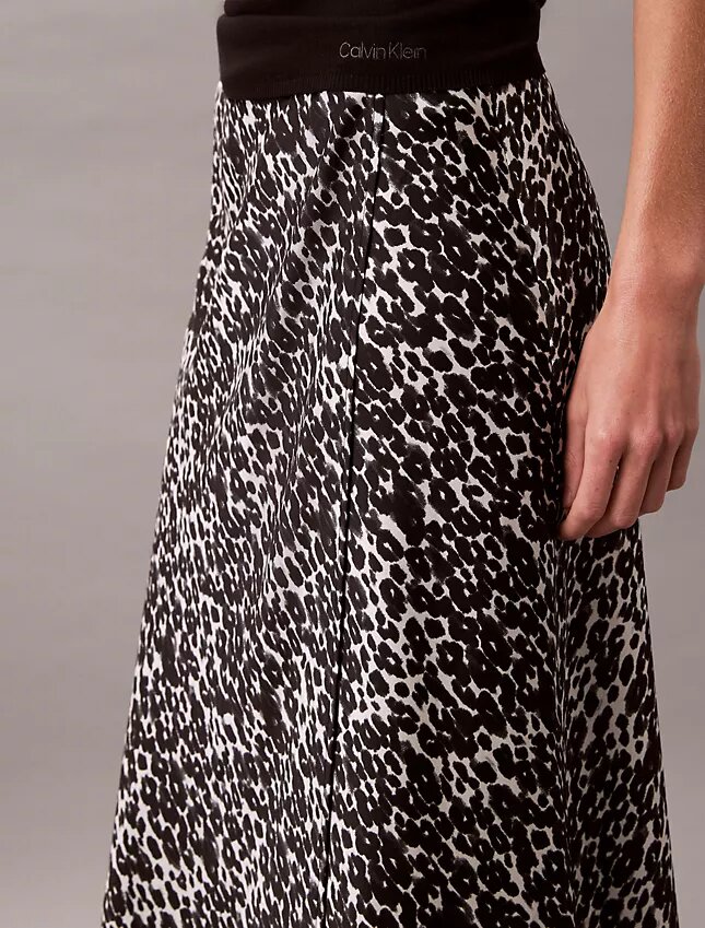 Printed Satin Midi Skirt Printed Satin Midi Skirt