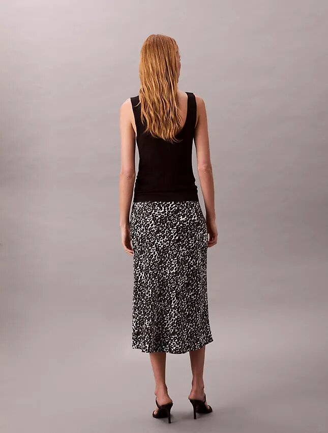 Printed Satin Midi Skirt Printed Satin Midi Skirt