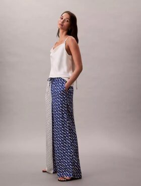 Printed Viscose Twill Wide Leg Pants