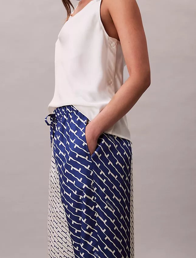 Printed Viscose Twill Wide Leg Pants Printed Viscose Twill Wide Leg Pants
