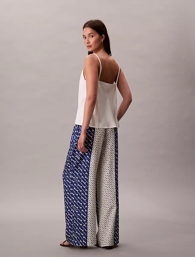 Printed Viscose Twill Wide Leg Pants Printed Viscose Twill Wide Leg Pants