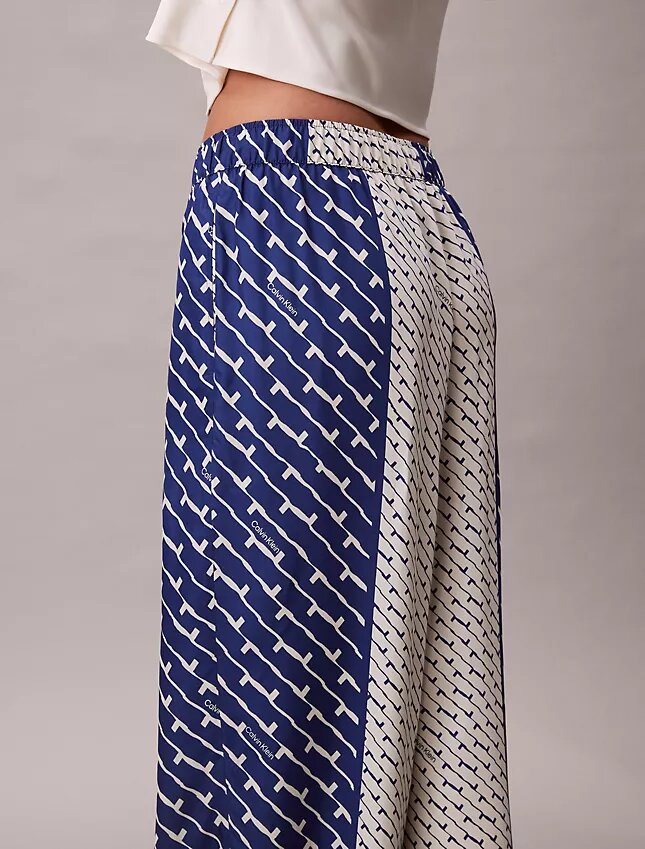 Printed Viscose Twill Wide Leg Pants Printed Viscose Twill Wide Leg Pants