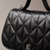 Quilted Emblem Logo Handle Chain Bag Quilted Emblem Logo Handle Chain Bag